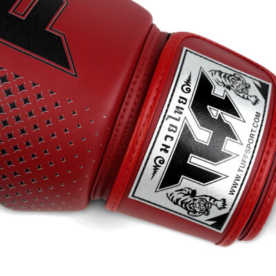 TUFF Muay Thai Boxing Gloves (Red Black) - Image 6